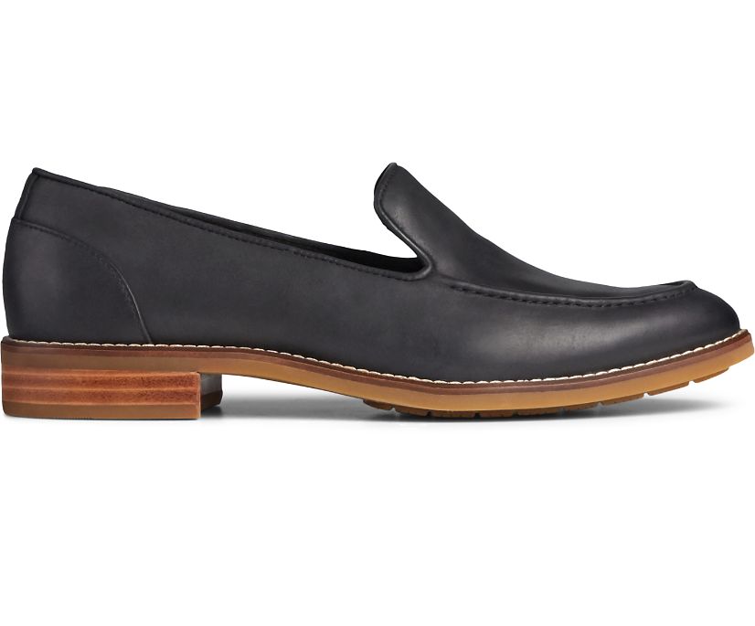 Sperry Fairpoint Leather Loafers - Women's Loafers - Black [MT2985746] Sperry Top Sider Ireland
